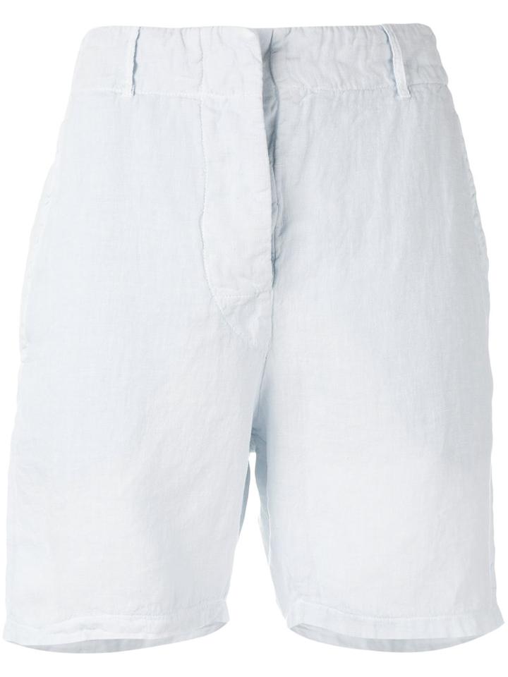 Kristensen Du Nord - Crinkled Shorts - Women - Cotton/linen/flax - 2, Blue, Cotton/linen/flax