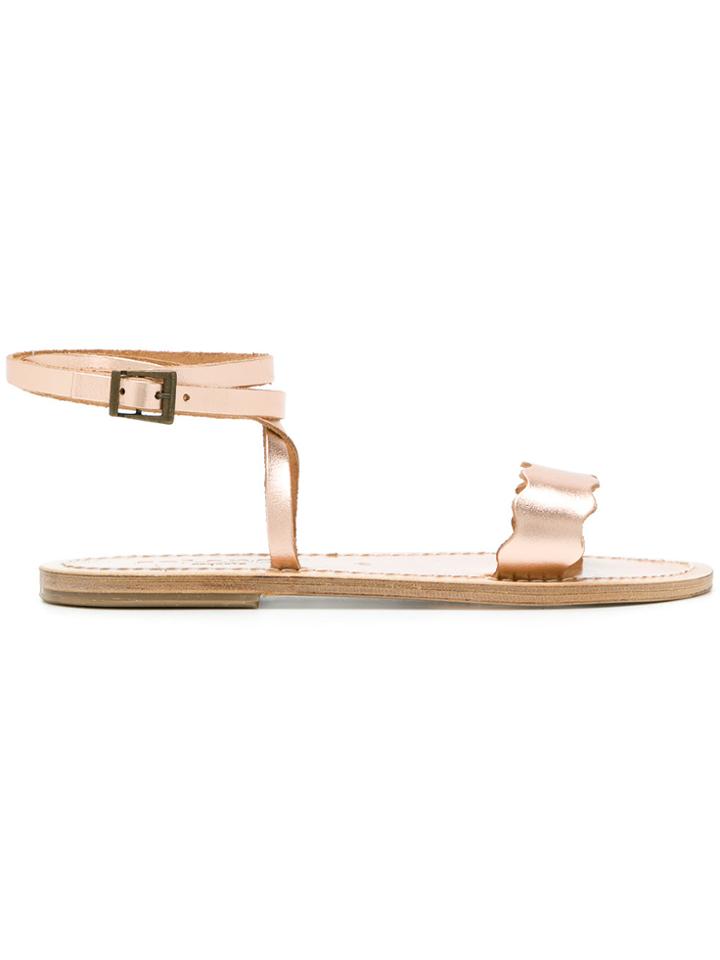 Solange Ankle Strap Sandals - Metallic