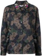 Muveil Floral Camouflage Jacket, Women's, Size: 36, Green, Polyester