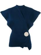 Jacquemus - Oversized-shoulder Blouse - Women - Cotton - 36, Blue, Cotton