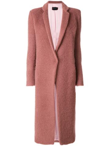 Femme By Michele Rossi Oversized Coat - Pink & Purple
