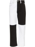 Msgm Straight-leg Two-tone Jeans - Black