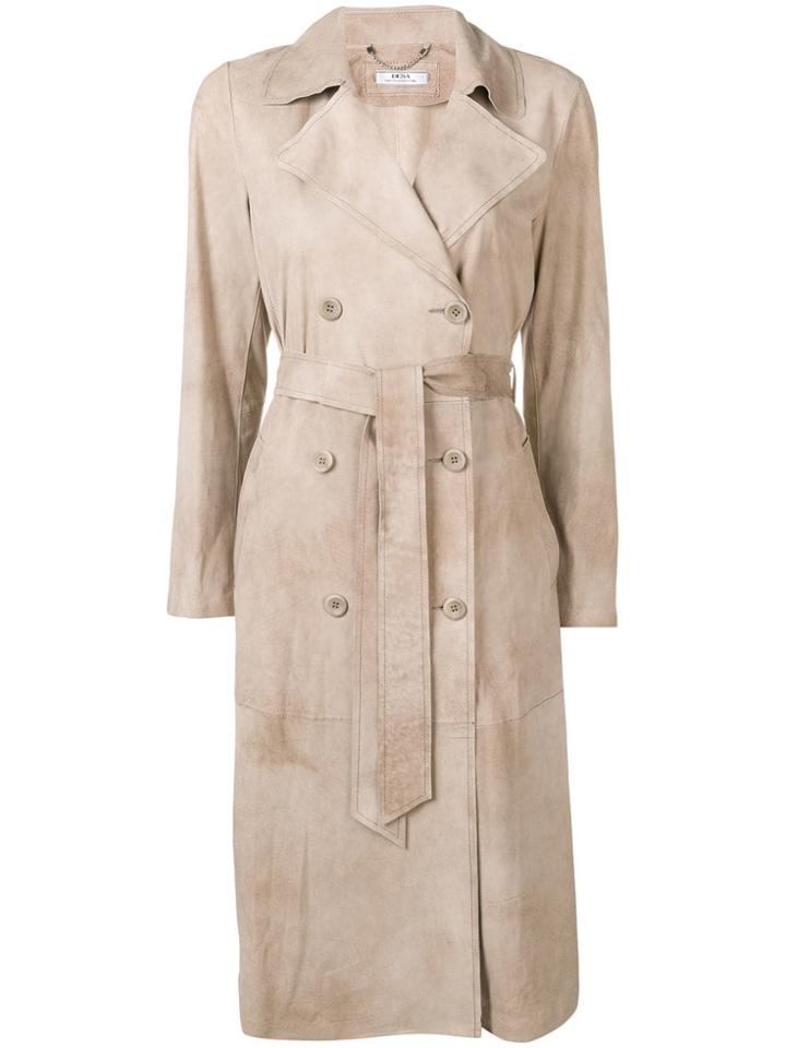 Desa 1972 Suede Trench Coat - Neutrals