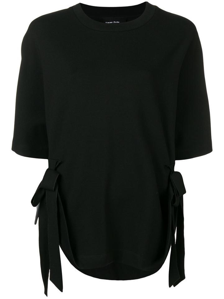 Simone Rocha Tie Front T-shirt - Black