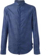 Armani Jeans Patterned Logo Shirt, Men's, Size: M, Blue, Cotton
