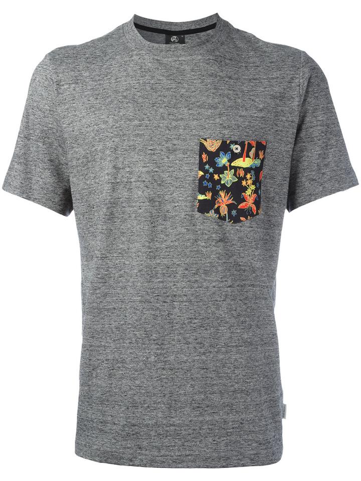 Ps By Paul Smith Printed Pocket T-shirt, Men's, Size: Small, Grey, Cotton