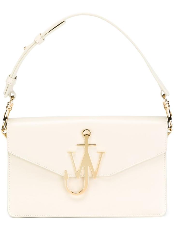 J.w. Anderson Logo Plaque Shoulder Bag, Women's, Nude/neutrals, Goat Skin