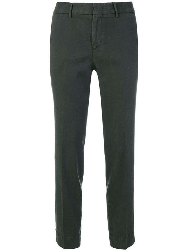 Pt01 Cropped Tailored Trousers - Green