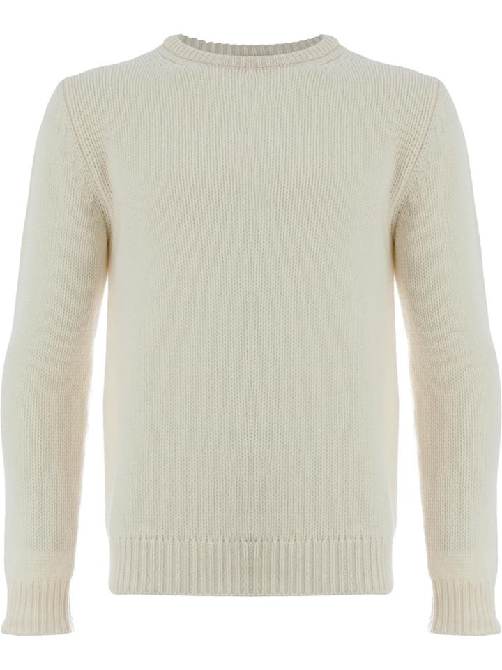 Saint Laurent Classic Fitted Sweater - White
