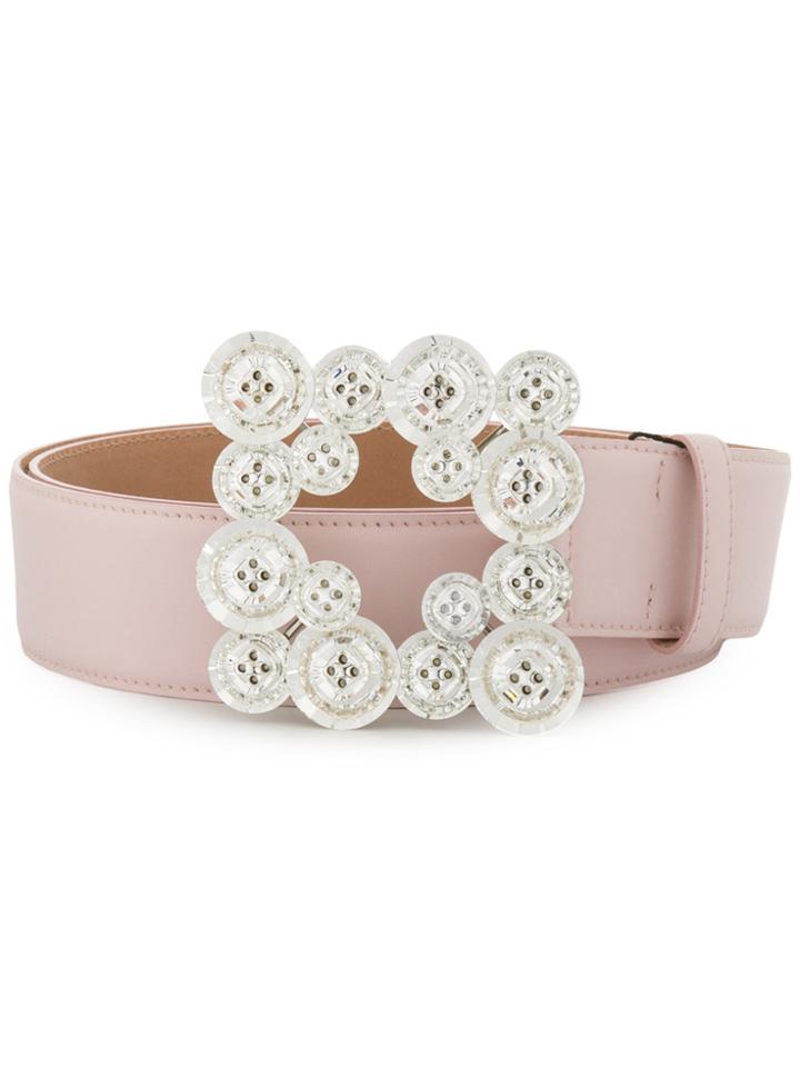 Blumarine Button Buckle Belt - Pink & Purple