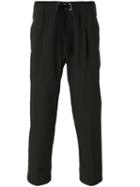 Diesel - Pleat Detail Cropped Trousers - Men - Polyester - L, Black, Polyester