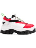 Msgm Colour Block Tractor Sneakers - Red