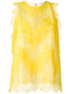 Carven Lace Blouse, Women's, Size: 40, Yellow/orange, Nylon/cotton/acetate/silk
