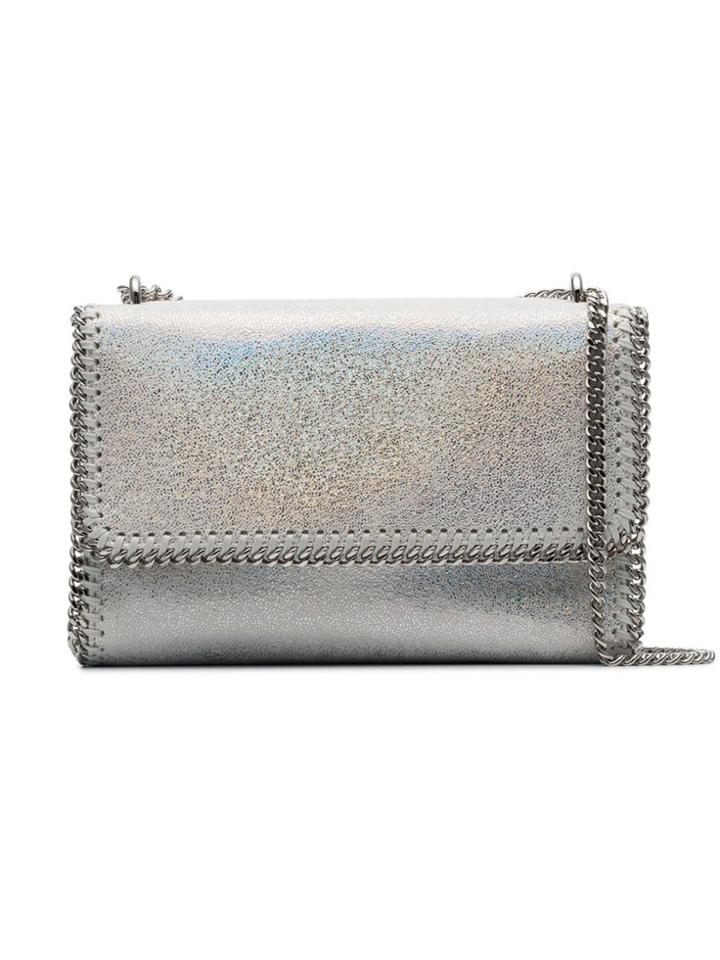 Stella Mccartney Falabella Glittered Shoulder Bag - White