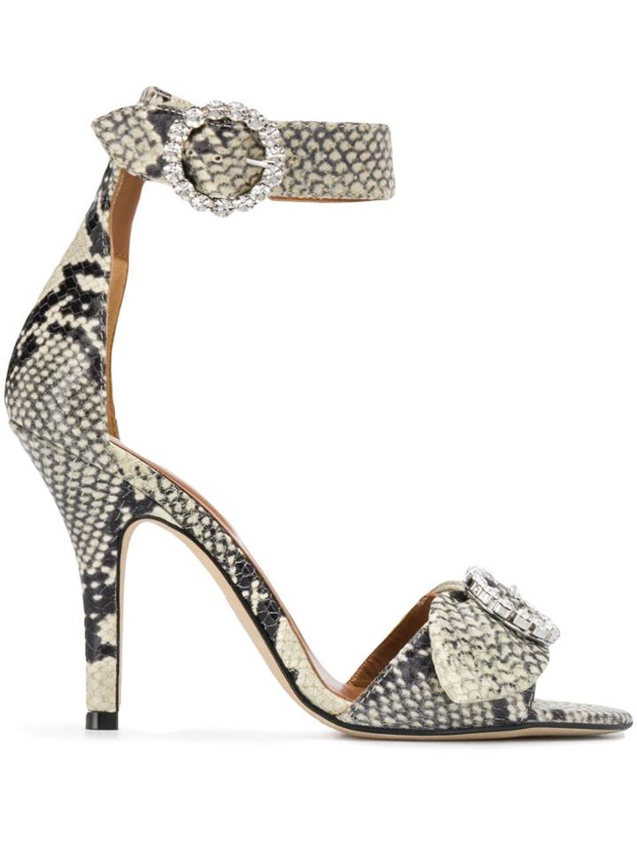 Paris Texas Snakeskin Effect Sandals - Neutrals
