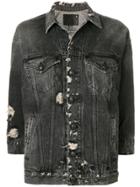 R13 Distressed Denim Jacket - Black