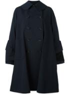 Comme Des Garçons Double-breasted Folded Cuffs Coat, Women's, Size: Medium, Blue, Cotton/cupro/wool