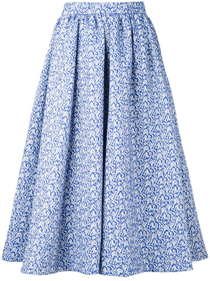 Le Ciel Bleu Jacquard Midi Skirt, Women's, Size: 34, Blue, Cotton/nylon/polyester