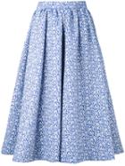 Le Ciel Bleu Jacquard Midi Skirt, Women's, Size: 34, Blue, Cotton/nylon/polyester