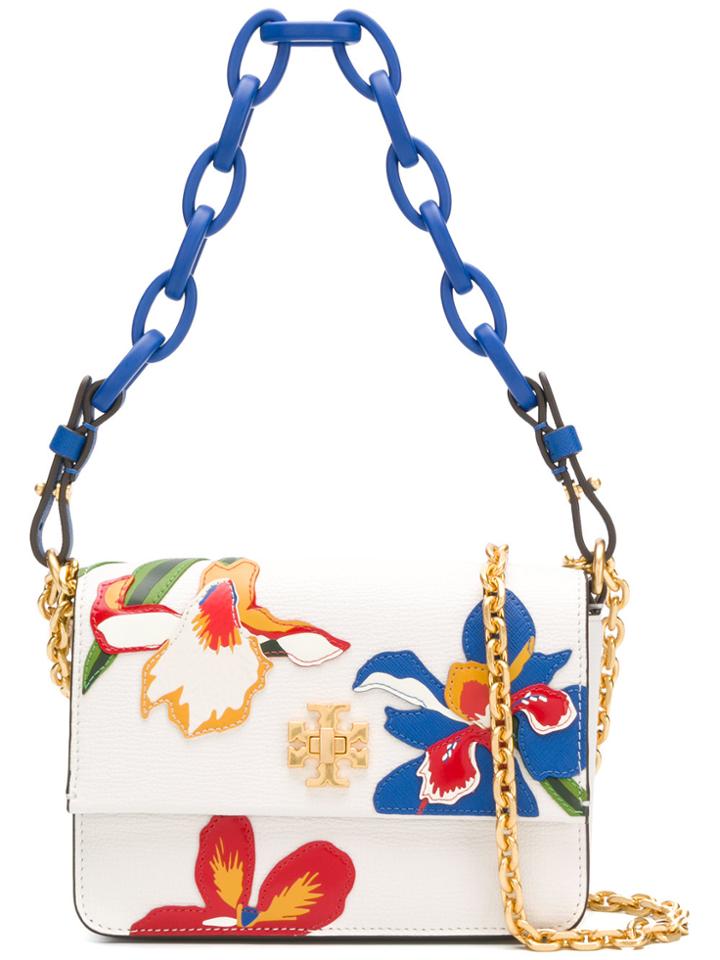 Tory Burch Kira Floral Double Strap Mini Bag - White