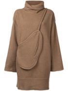 Osakentaro - Oversized Jumper - Women - Wool - M, Brown, Wool