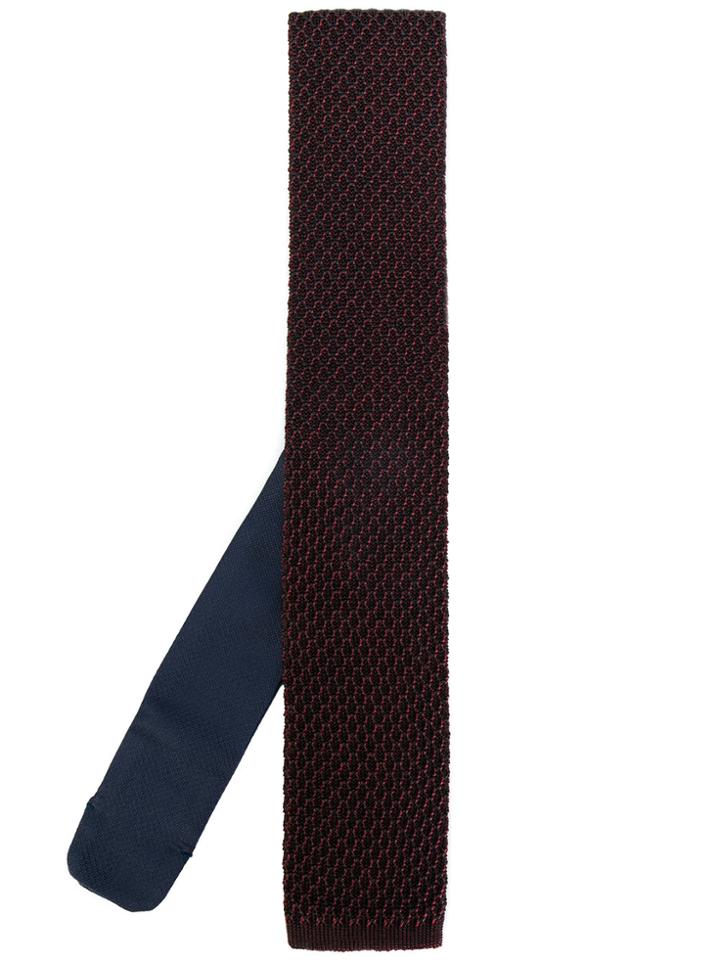 Ermenegildo Zegna Honeycomb Knit Tie - Red