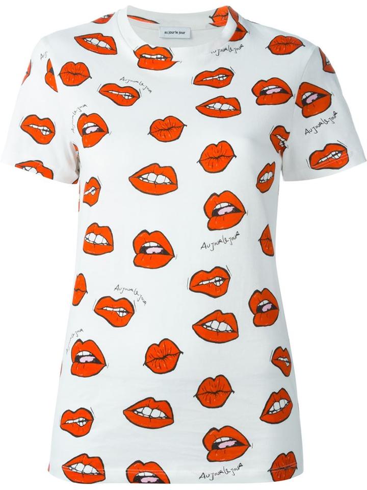 Au Jour Le Jour Mouth Print T-shirt