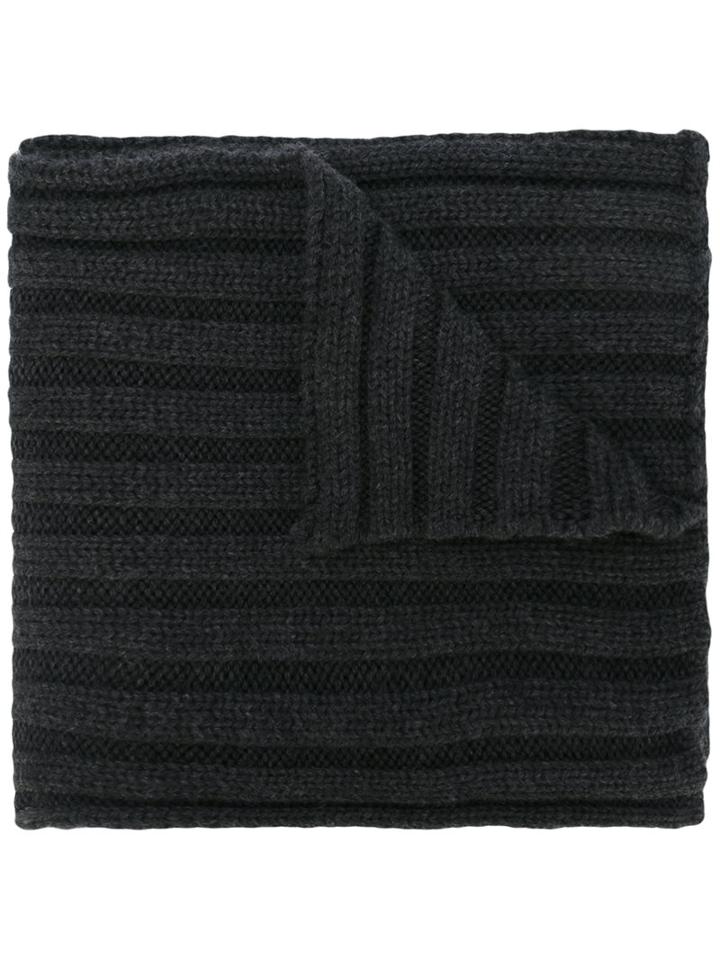 Moncler Ribbed Scarf, Women's, Grey, Virgin Wool