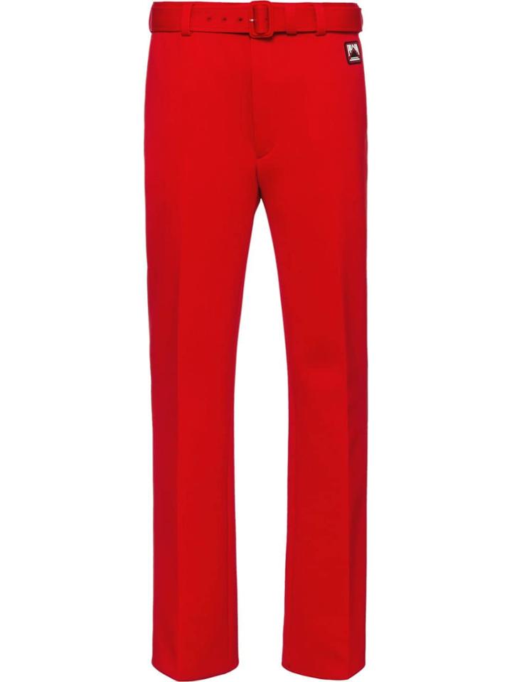 Prada Technical Jersey Trousers - Red