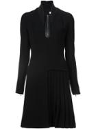 Mugler Zip Up Flared Dress, Women's, Size: 38, Black, Polyester