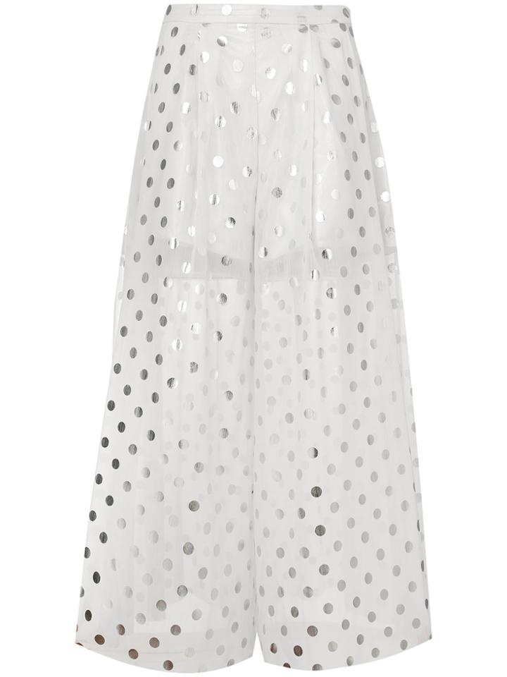 Paskal Wide Leg Polka Dot Trousers - White