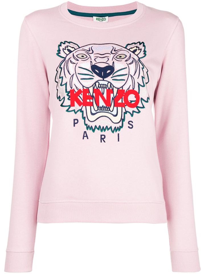 Kenzo Logo Print Jumper - Pink & Purple