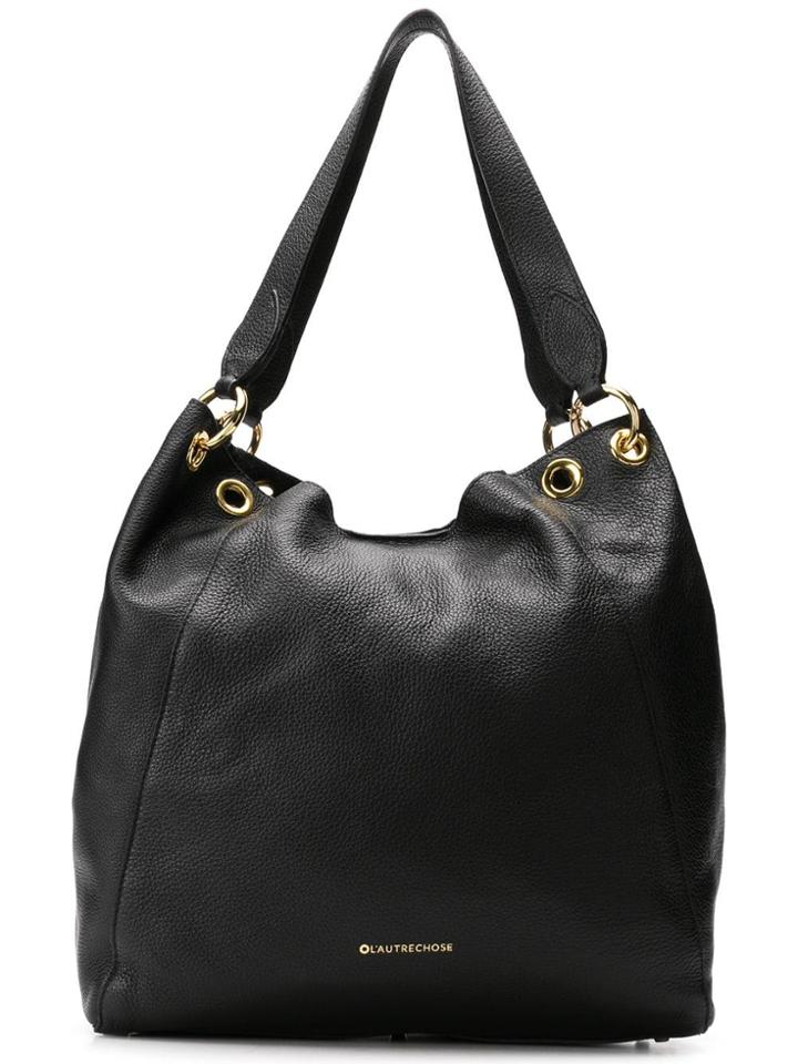 L'autre Chose Borsa Shopping Con Occhielli In Merinos Nero - Black