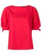 Etro Lace-up Sleeved Blouse - Red