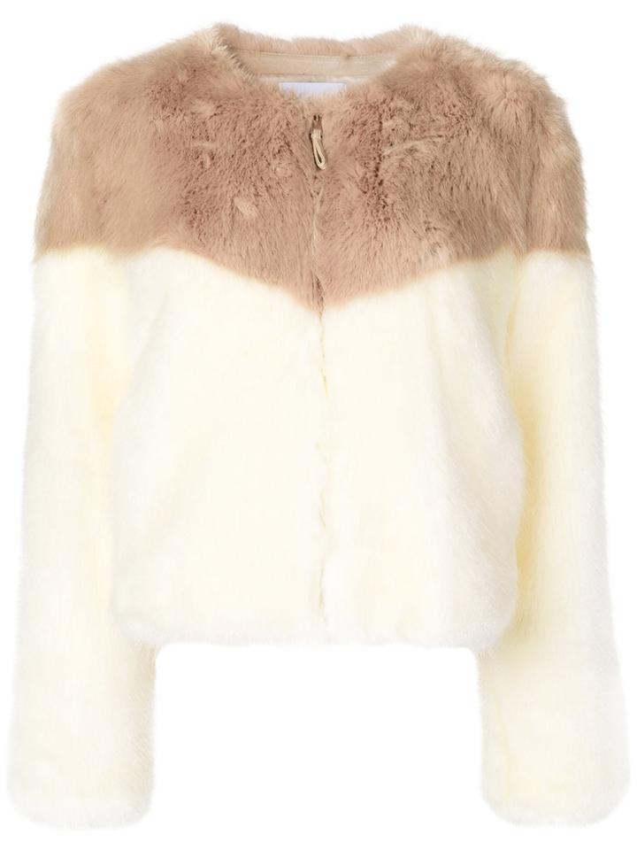 Dondup Contrast Fur Jacket - Nude & Neutrals