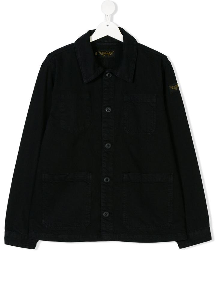 Finger In The Nose Teen Cutaway Collar Shirt - Blue