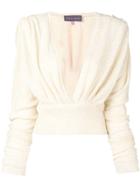 Talbot Runhof Deep V-neck Top - Yellow