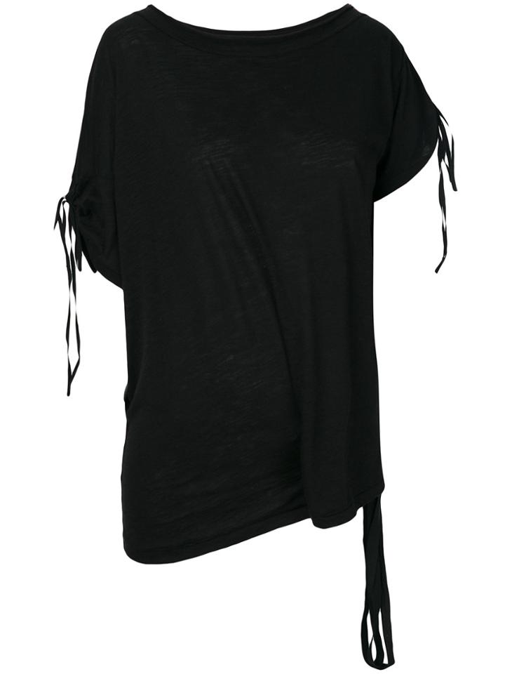 Ann Demeulemeester Tie Feature Wrap Top - Black