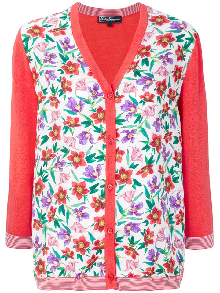 Salvatore Ferragamo Floral Print Cardigan - Yellow & Orange
