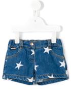 Moschino Kids - Star Print Denim Shorts - Kids - Cotton - 9-12 Mth, Blue