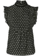 Frame Polka Dot Ruffle Blouse - Black