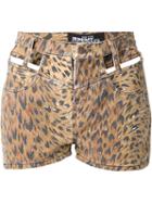 Jeremy Scott Cut Out Leopard Print Shorts