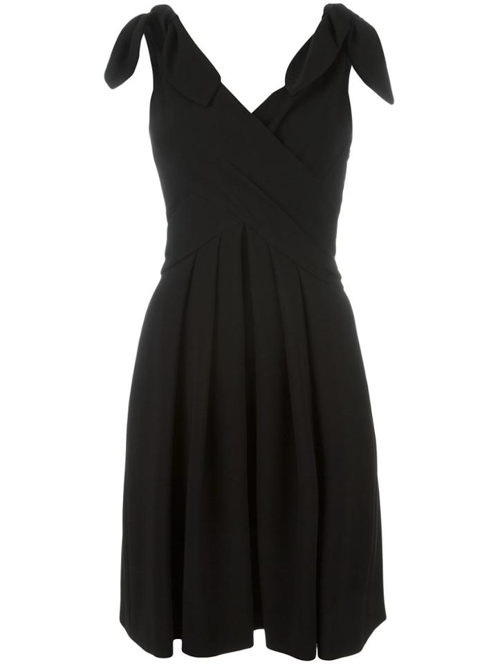 Moschino Tie Shoulder Wrap Front Dress - Black