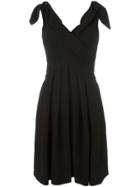 Moschino Tie Shoulder Wrap Front Dress - Black