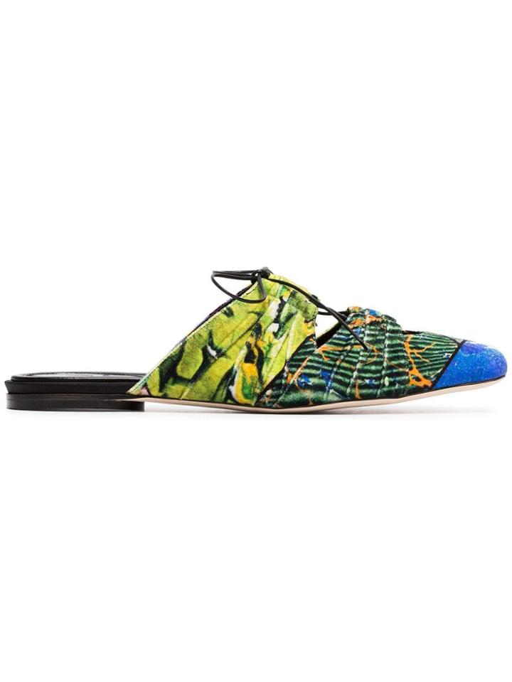 Rosie Assoulin Rosie Ctn Mlti Vlvt Flt Mule Marble - Blue