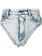 Y / Project Distressed Short Shorts - White