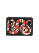 Gucci - Snake Print Pounch - Women - Leather - One Size, Black, Leather