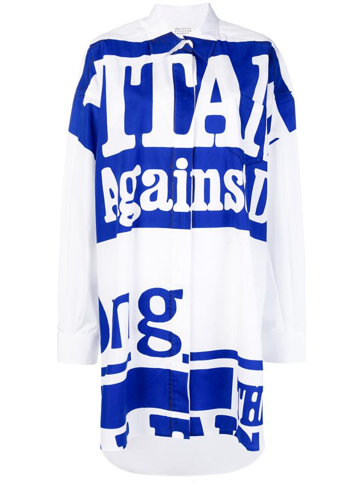 Maison Margiela Oversized Print Shirt - White