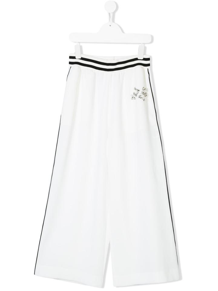 Elisabetta Franchi La Mia Bambina Contrast Trim Embellished Tracksuit