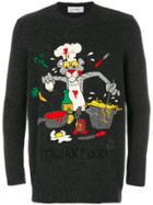 Jc De Castelbajac Vintage Pink Panther Intarsia Jumper - Grey